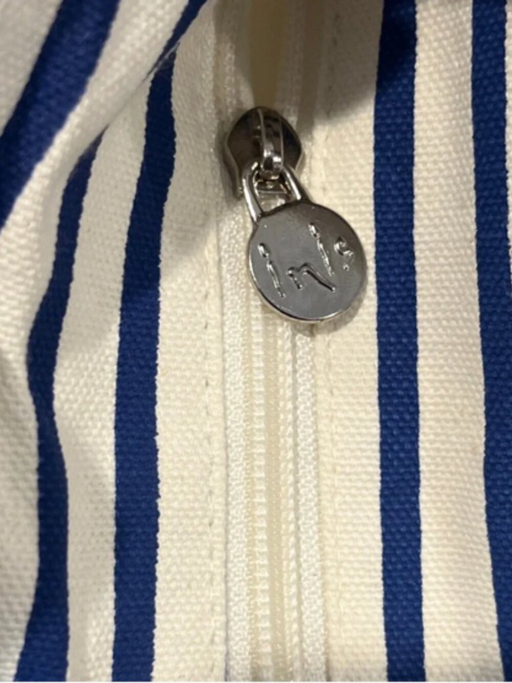 Inis Energy of the Sea Canvas Tote Bag Rope Handles - Blue White Stripe